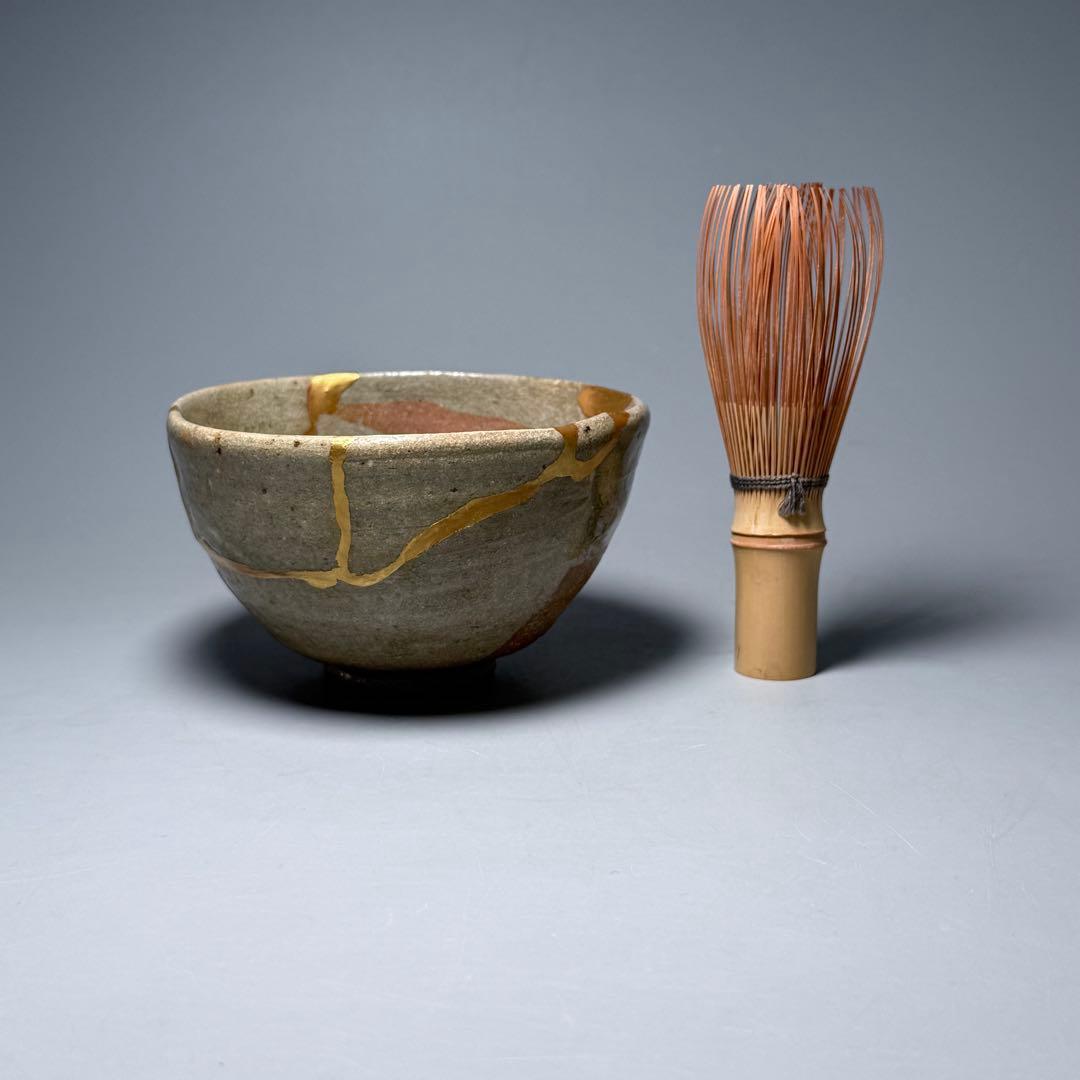 桃山〜江戸期　古唐津　無地唐津　小服茶碗　金継ぎ　発掘　古美術　蒐集家旧蔵品