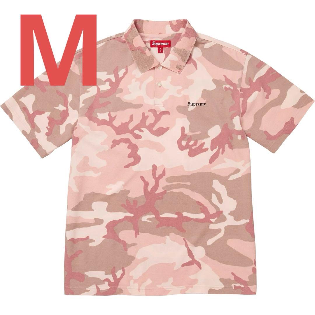 Supreme Washed Camo Polo ピンク カモフラ ポロシャツ