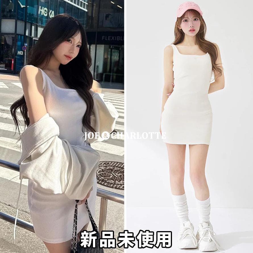 ダーリッチ darich シェイプリブカットミニワンピース ホワイト FL