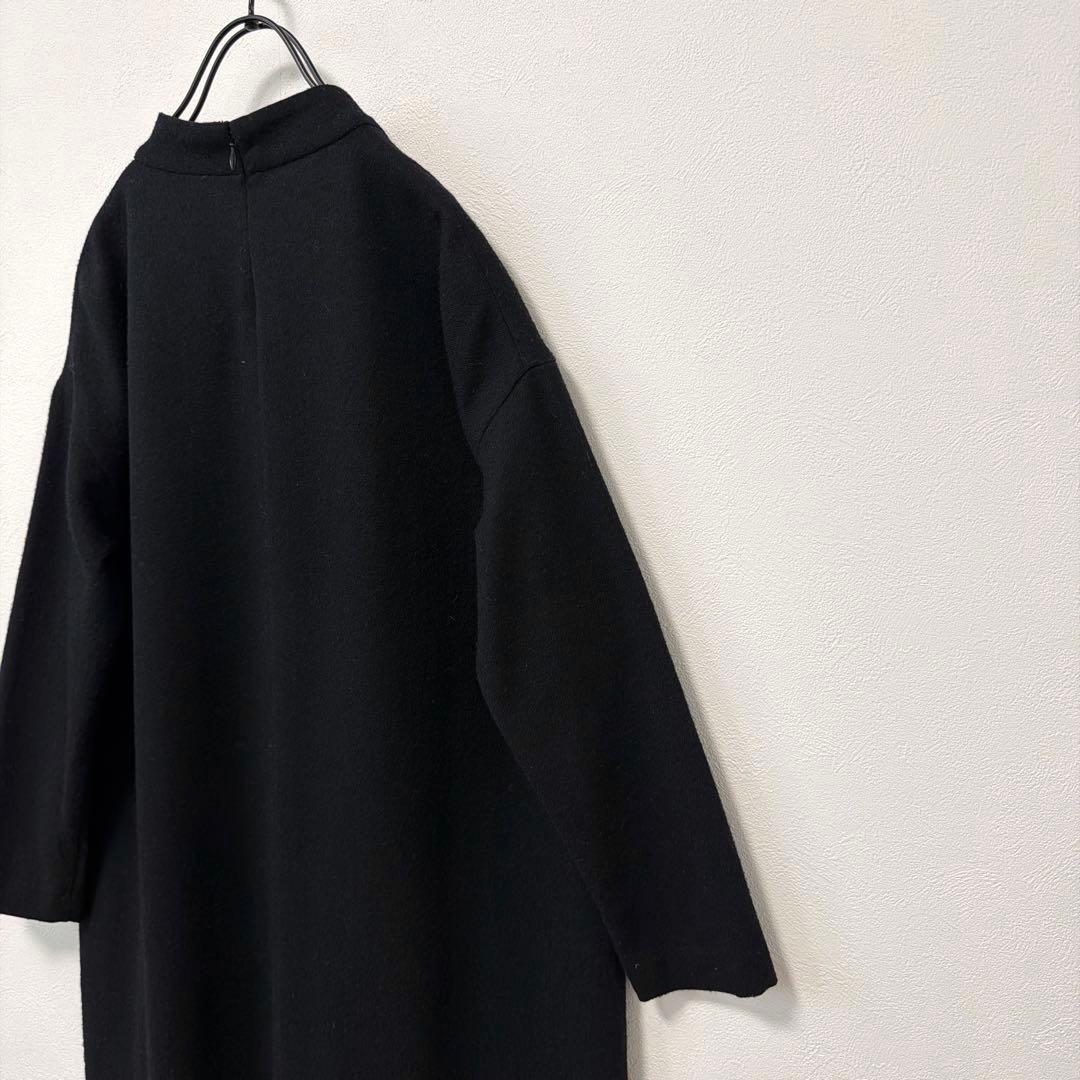 evam eva ウールカシミヤ　スタンドカラーワンピース