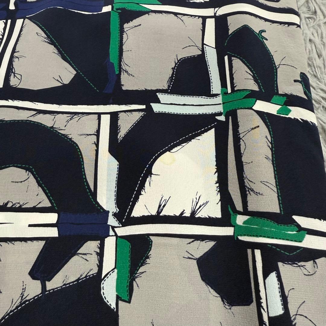 マックスマーラ 白タグ シルクロングシャツワンピース 113cm 羽織り 総柄