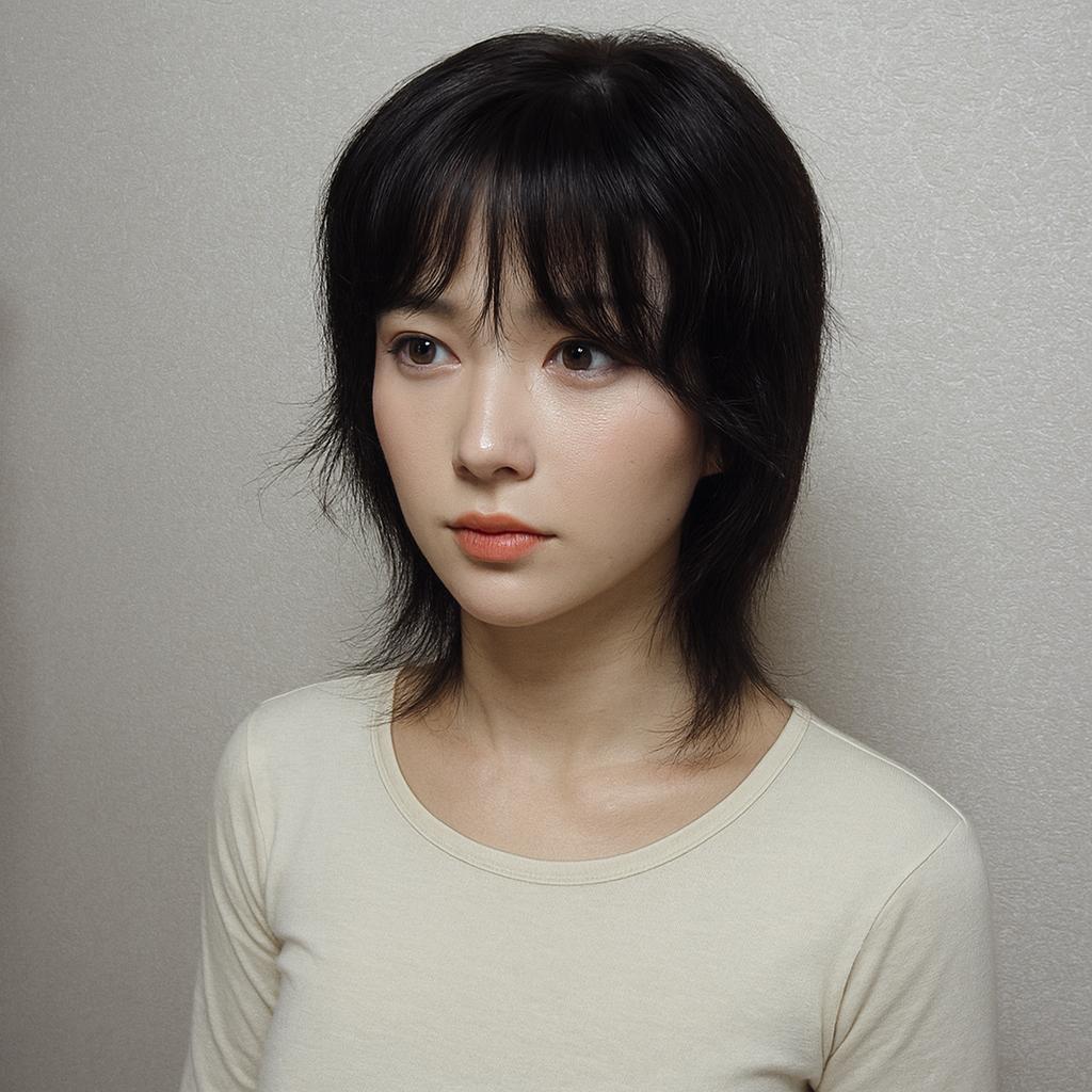 【高品質】人毛 総手植え ウィッグ ミディアム M〜L シルク肌 医療用OK