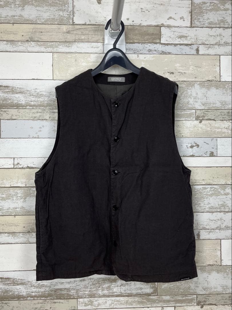 CONFECT UpcycleLino ポプリン クルーネックベスト