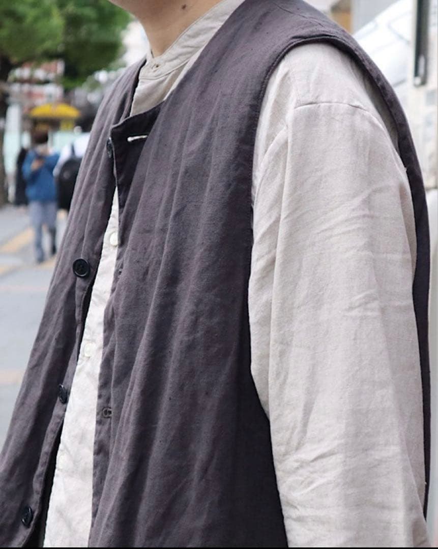 CONFECT UpcycleLino ポプリン クルーネックベスト