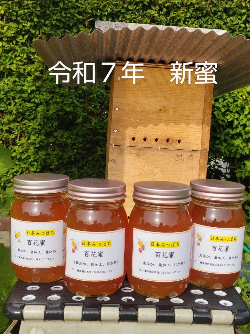 新蜜　日本ミツバチの百花蜜（１年物）㊷　550ｇ✕4本（2.2㎏）