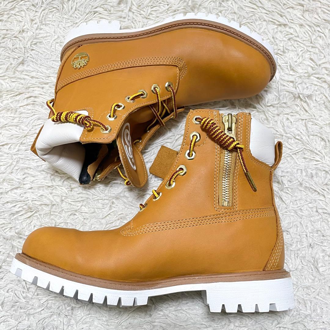 【美品】Timberland x STUSSY レザー6インチジップブーツ