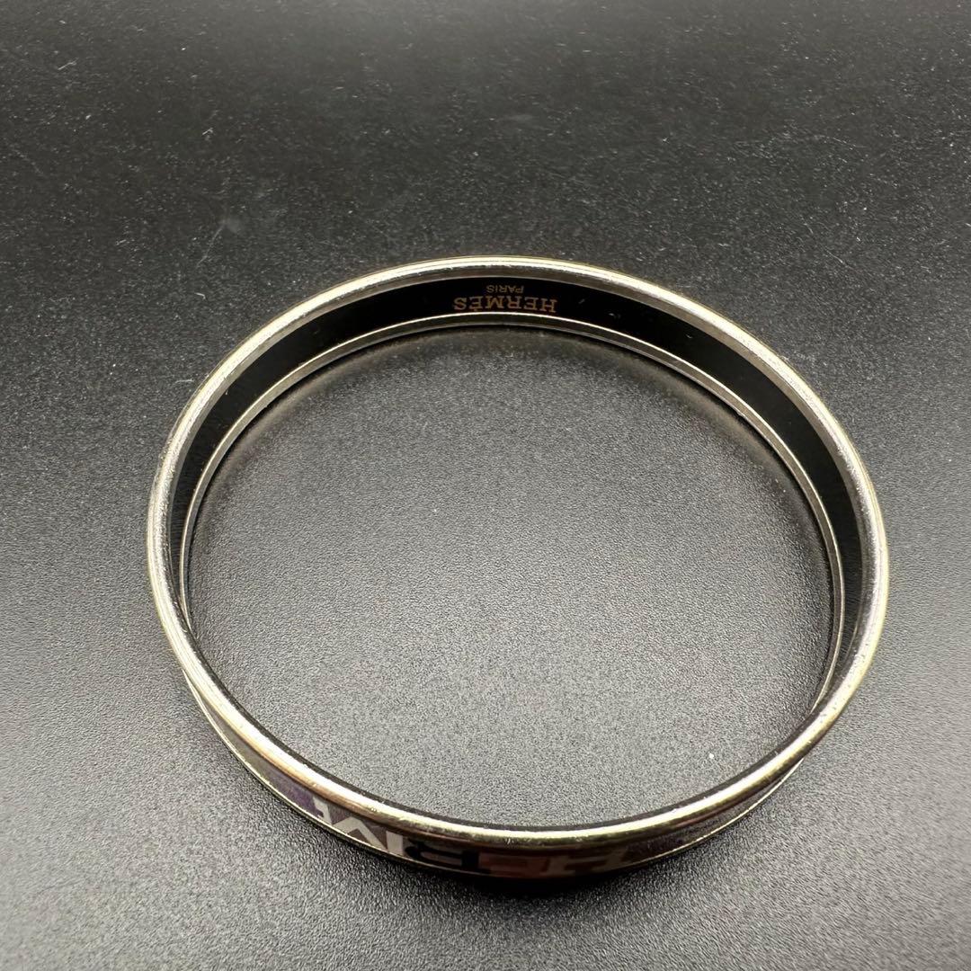 極美品✨　エルメス　バングル　エマイユ　七宝焼　シルバー　063