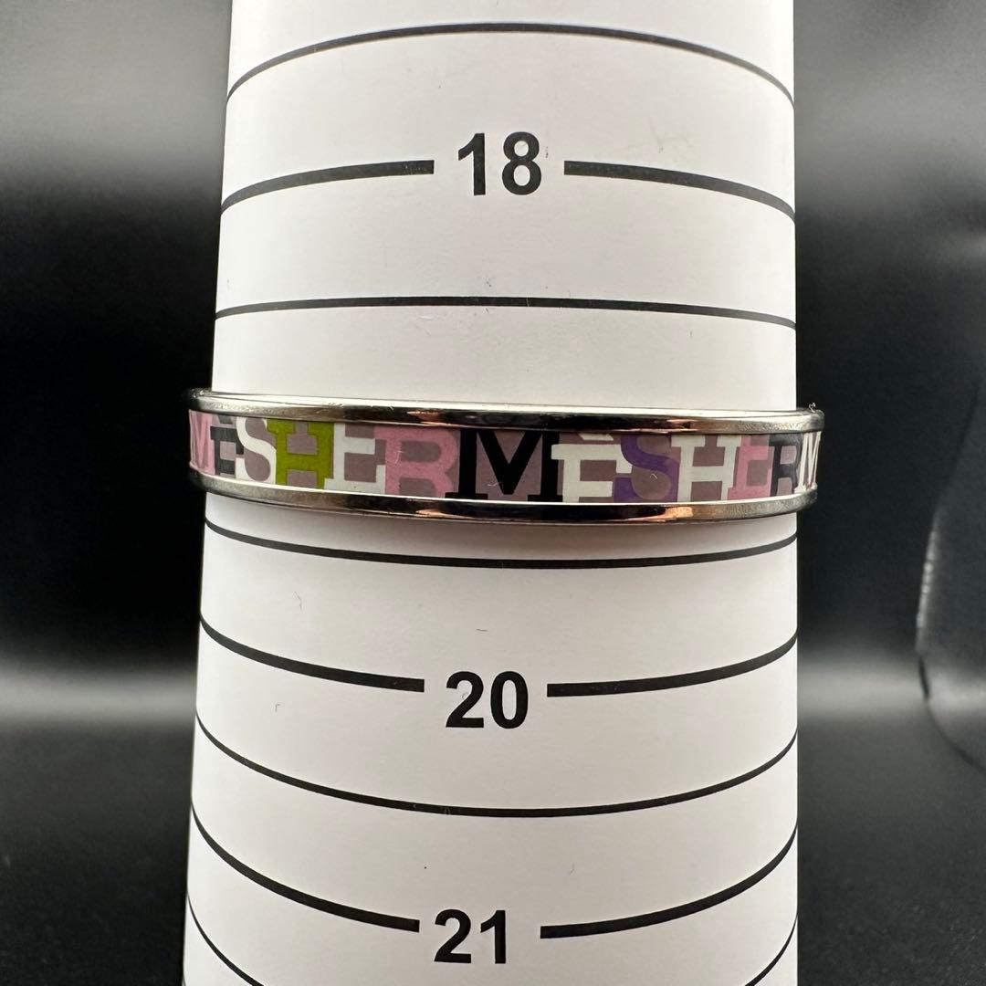 極美品✨　エルメス　バングル　エマイユ　七宝焼　シルバー　063