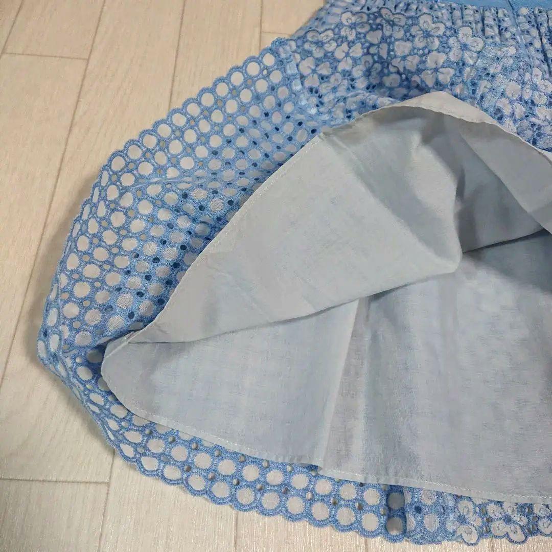 トッカバンビーニ110長袖ブラウス&120フラワーレースワンピースドレス　水色