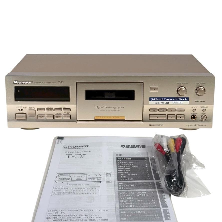 優良美品・録音動作確認済◆パイオニア 3ヘッドシングルカセットデッキ T-D7