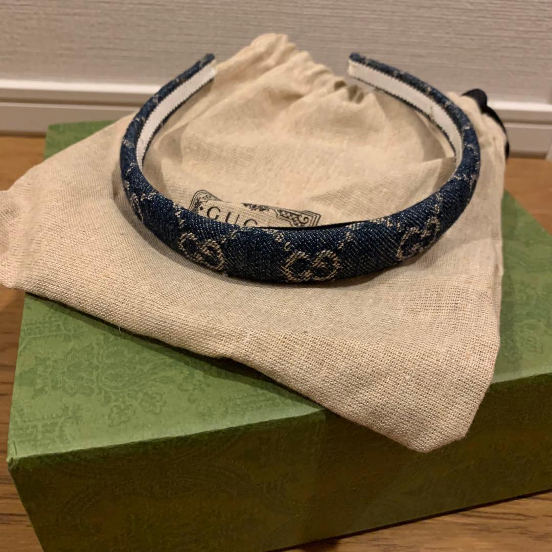 GUCCI デニムカチューシャ　1回着用　未使用に近い