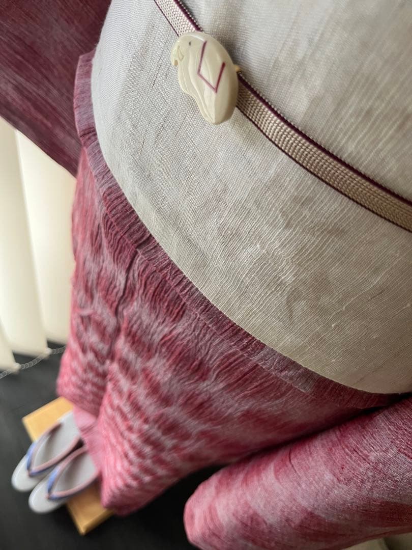 綿麻浴衣✴︎水玉縦しぼ