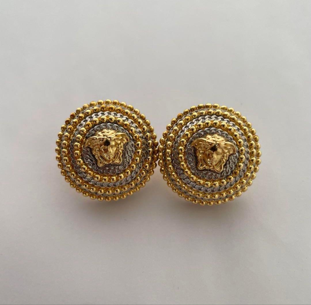 M*e様 VERSACE ヴェルサーチ ピアス ゴールド×シルバー メデューサ