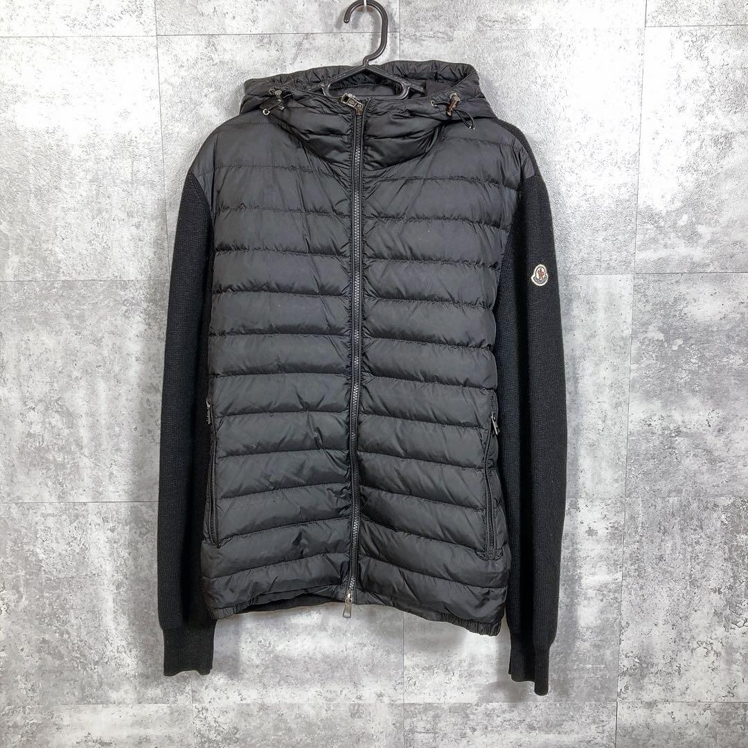3507◯ MONCLER ダウンニットカーディガン ブラック メンズ