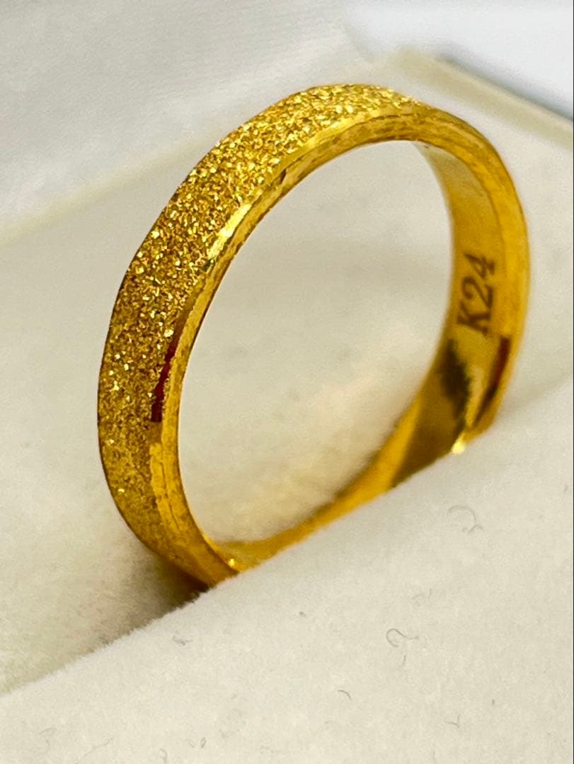 まりK24 純金平打ちグロスリング 5.0g刻印あり ハンドメイド