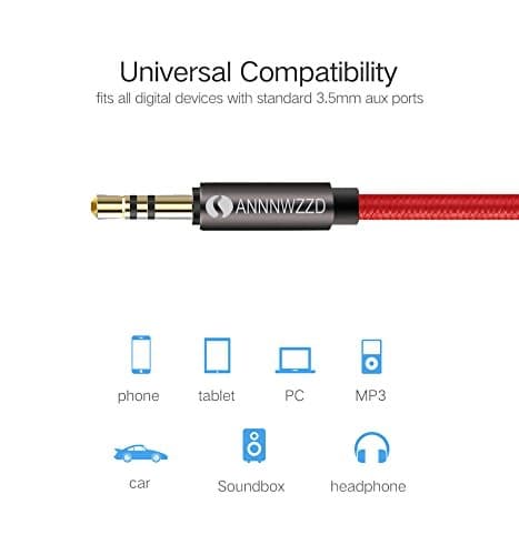 ✨ 3.5mmAUXケーブル オーディオケーブル ステレオミニプラグ 24K