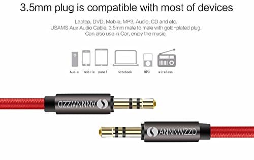 ✨ 3.5mmAUXケーブル オーディオケーブル ステレオミニプラグ 24K