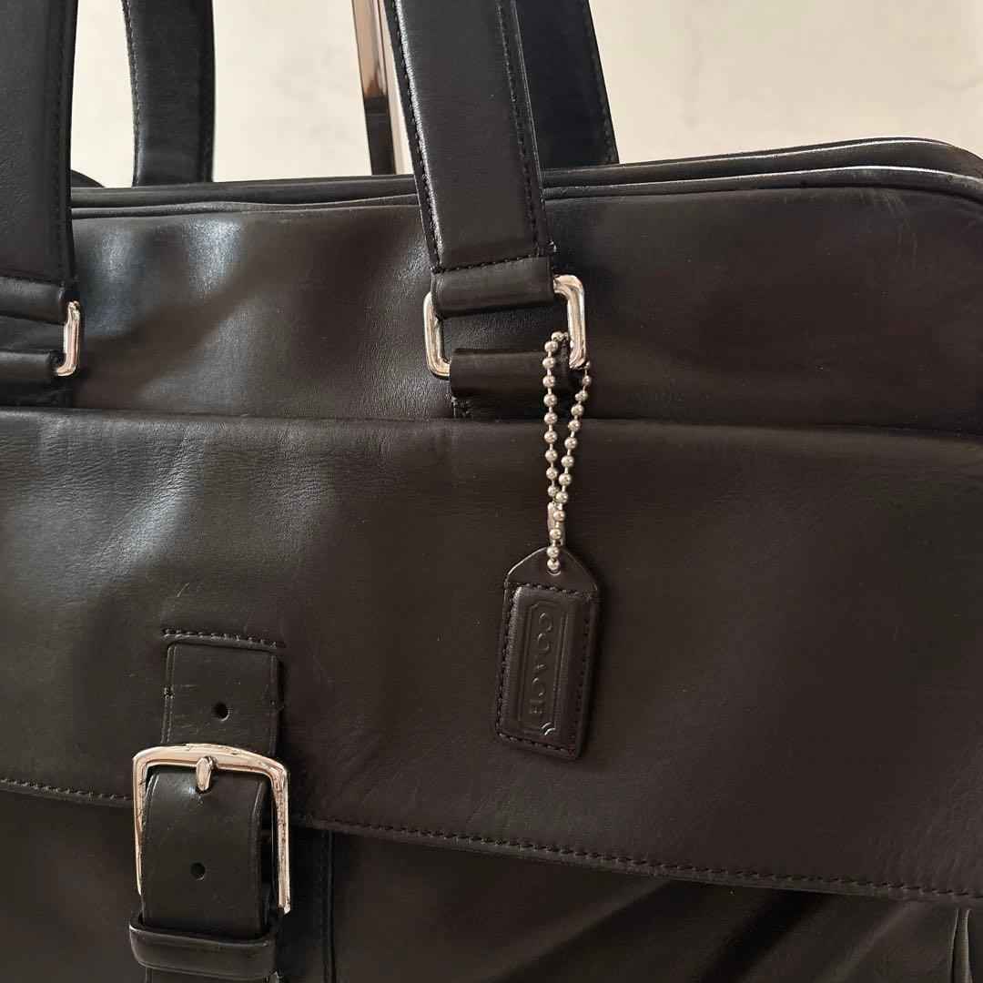 COACH 黒 レザー ビジネスバッグ 2way ブリーフケース
