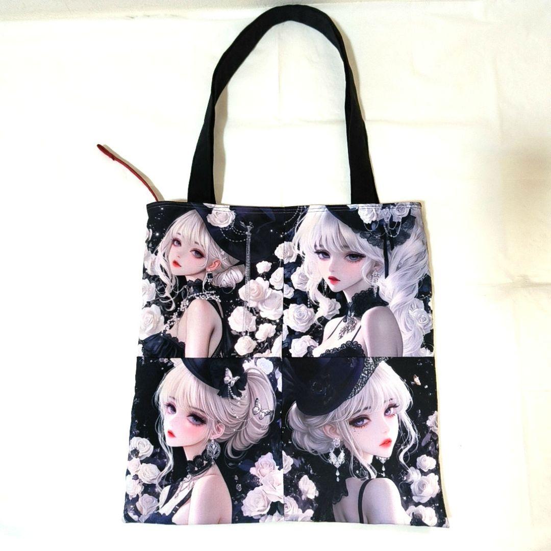 La luna様】ハンドメイドオーダー★女の子★大容量フラットトートバッグ　3点