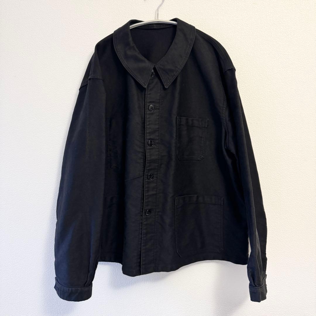 BEAU-FORT ブラックモールスキン カバーオール ワークジャケット 58