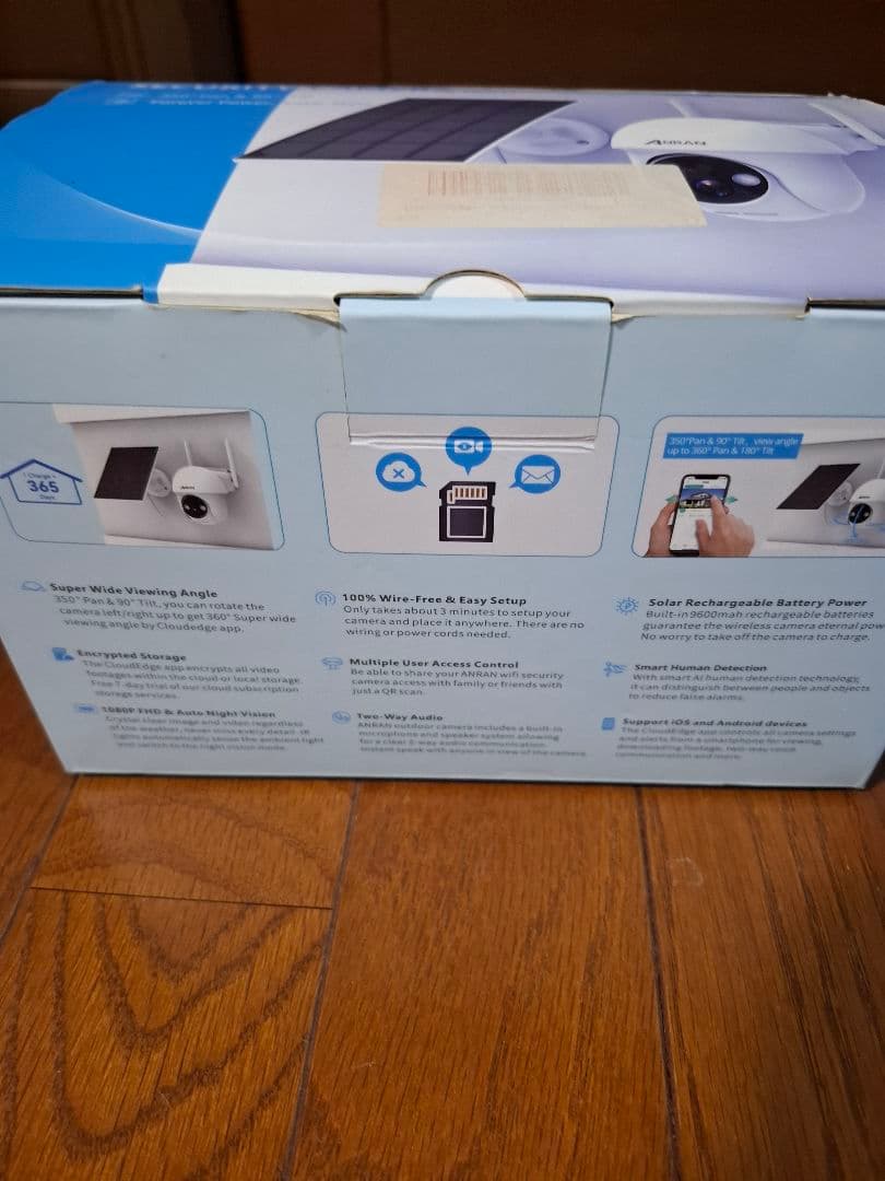 ANRAN ソーラー給電式ドーム型防犯カメラ ２台