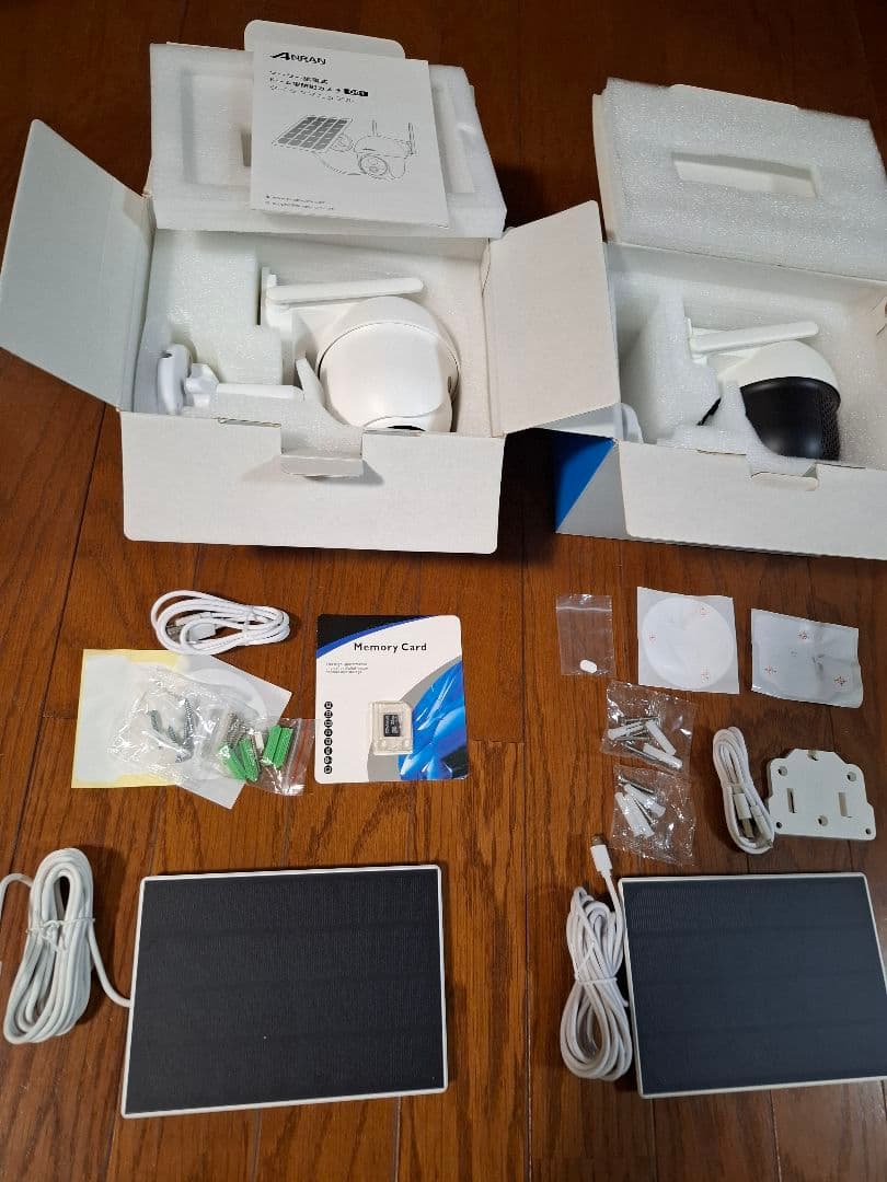 ANRAN ソーラー給電式ドーム型防犯カメラ ２台