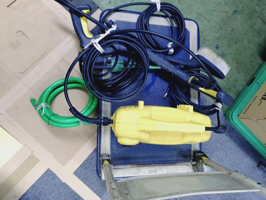 高圧洗浄機 ブラシ付き 黄色ハンドル2本先尖り部品3本