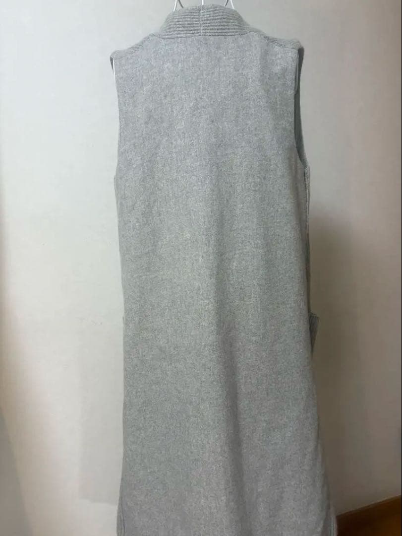 Max Maraマックスマーラ ロングニットベスト S グレー ウール×カシミヤ