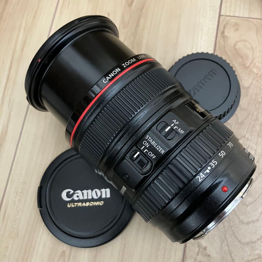Canon EF 24-105mm f4L IS USM フード、説明付 動作品
