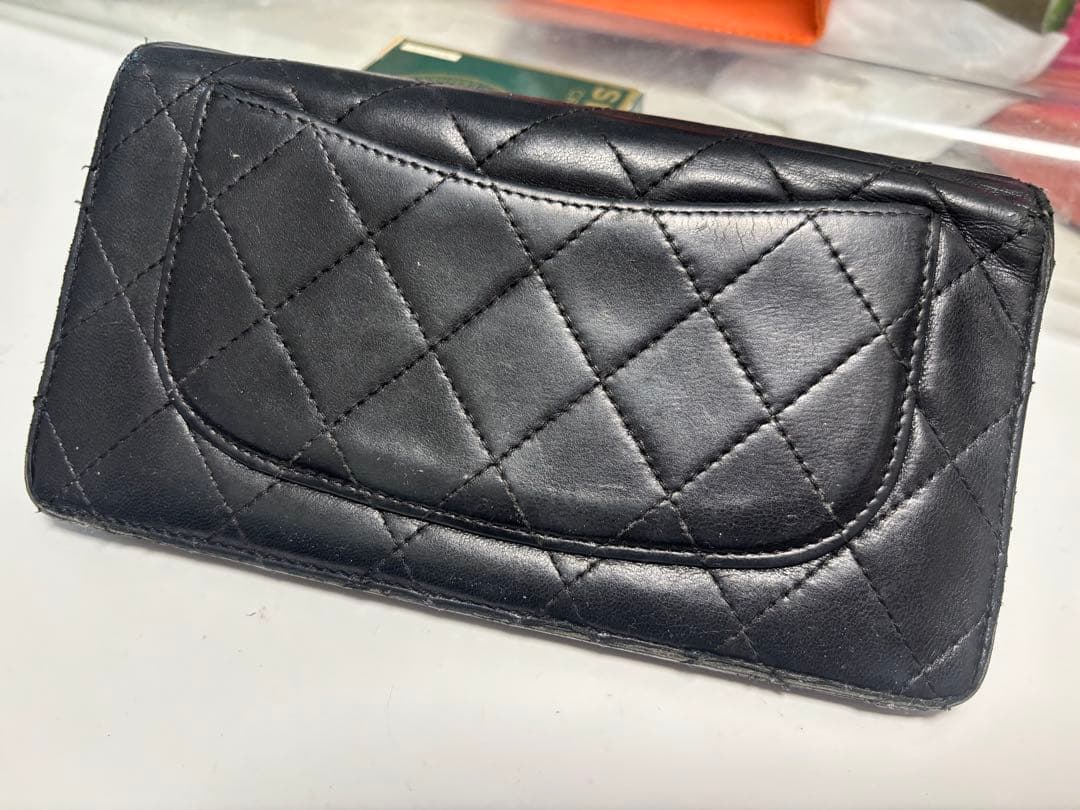 CHANEL ブラック キルティング 長財布