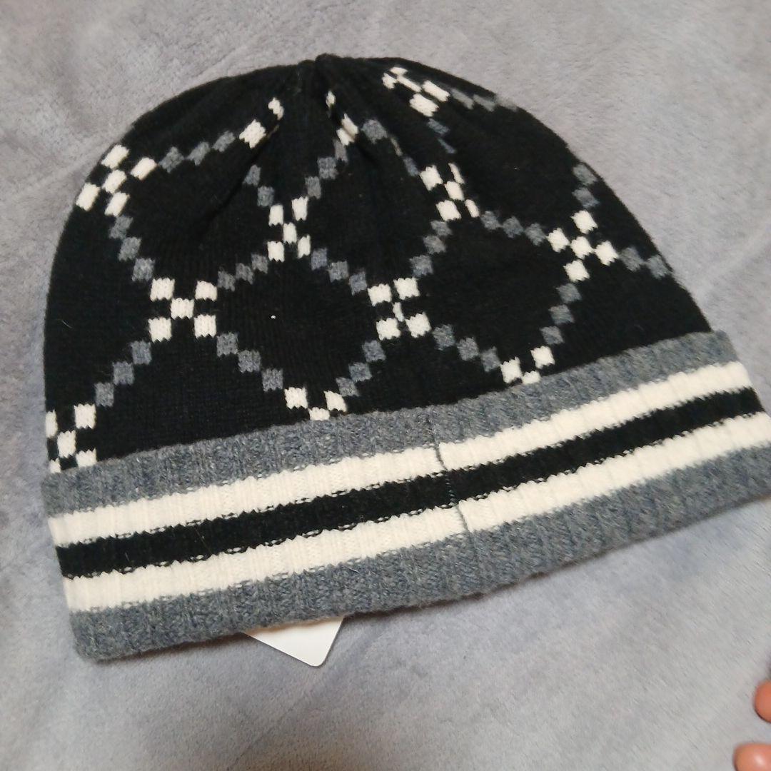 COACH アーガイルニット帽 新品タグ付き！定価25300円！