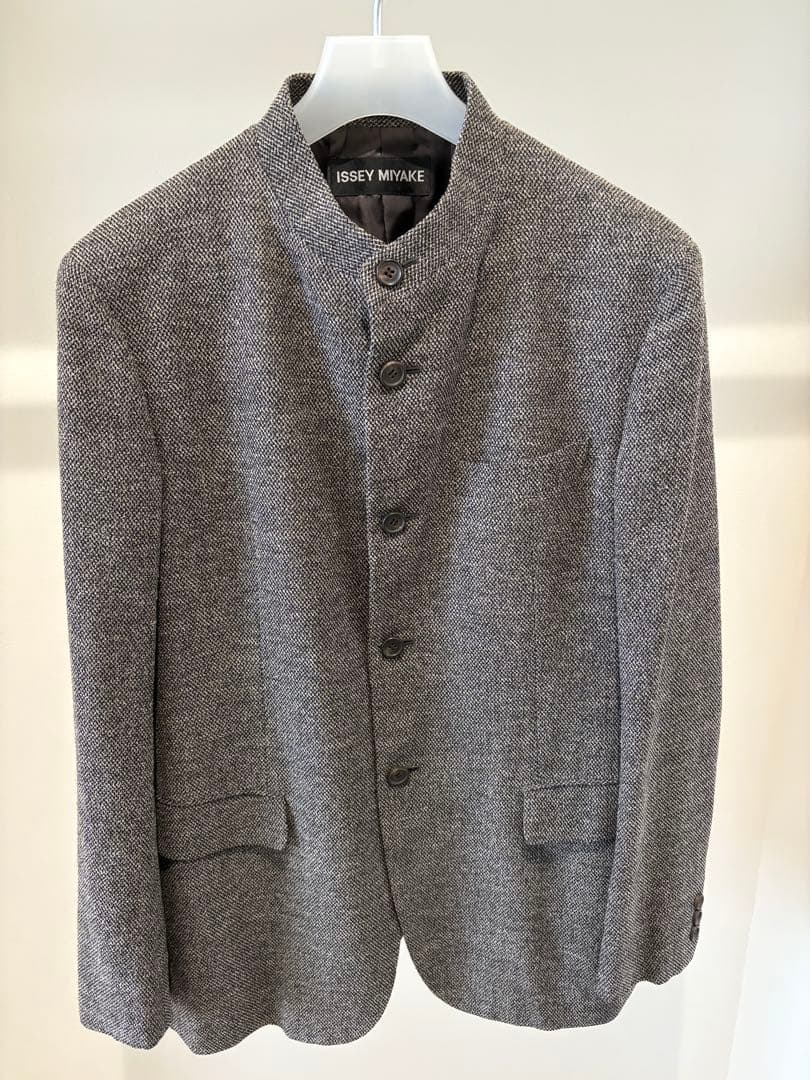 ジャケット・アウター ISSEY MIYAKE band collar jacket 3 gray