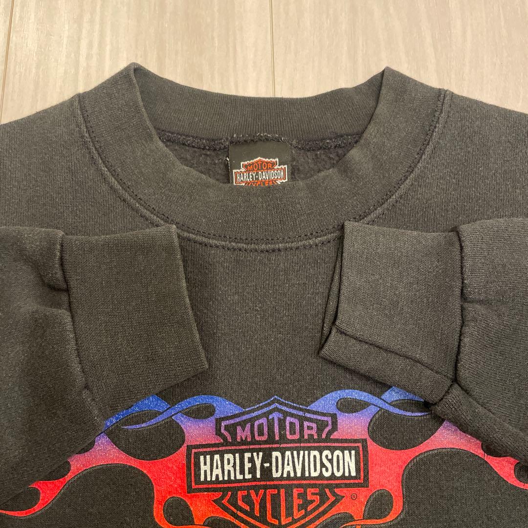 ハーレーダビッドソン　スウェット　90s フレイム 炎　ビンテージ