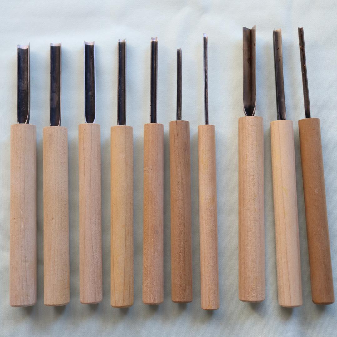 正本 ムキモノセット　全24点　坪錐10本組 　筒抜6本組　繰ヌキ3点　タズナ抜