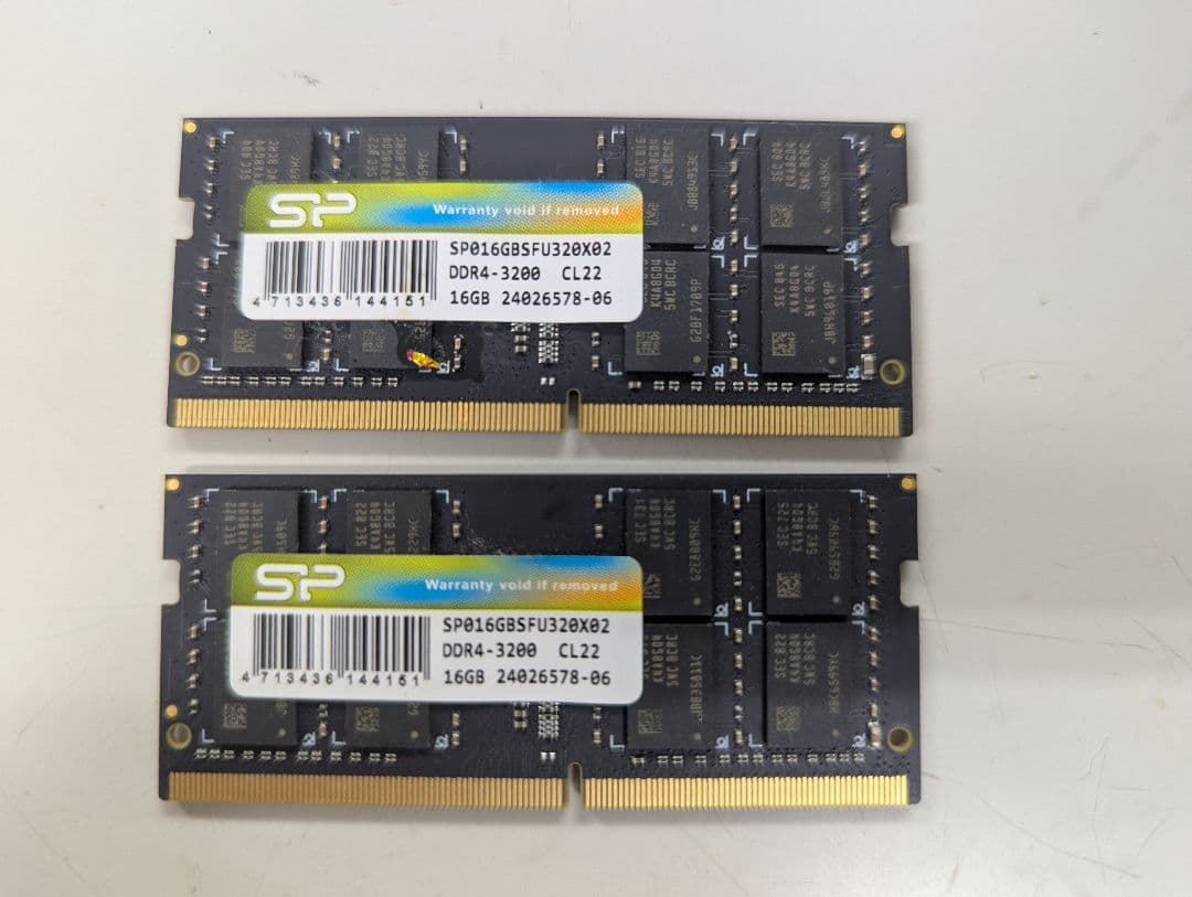SP DDR4-3200 16GB メモリー 2枚組