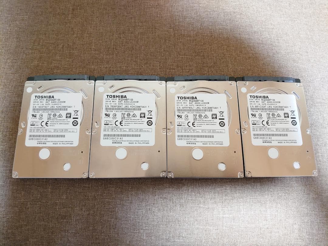 ✨4個セット✨HDD 1000GB✨大容量1TB✨2.5インチ✨10-01