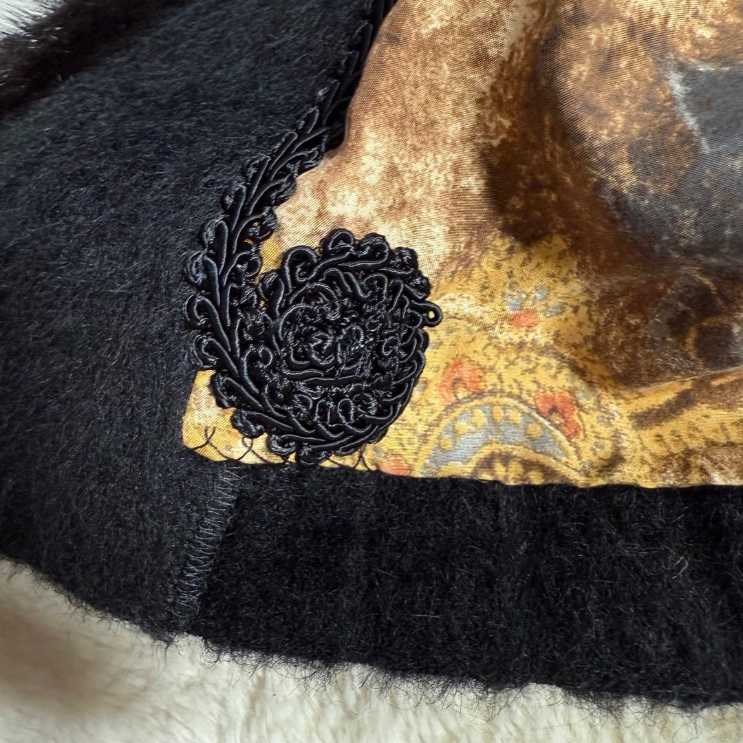 【美品】ラフィアーナ スーリーアルパカ ミンク ファーコート ブラック 9AR