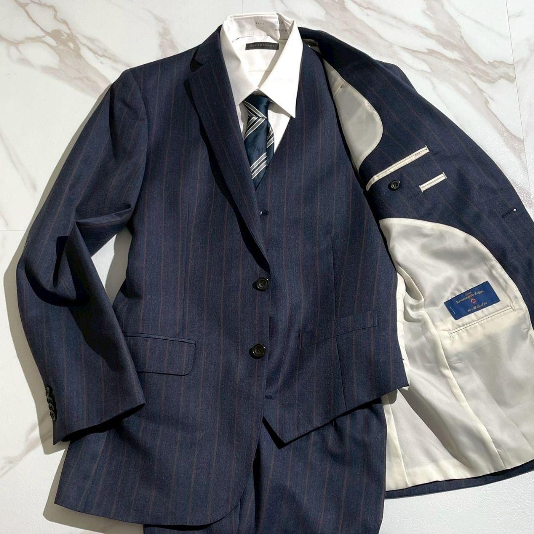 希少美品！エルメネジルドゼニア最上級14ミルミル14生地使用スリーピーススーツL