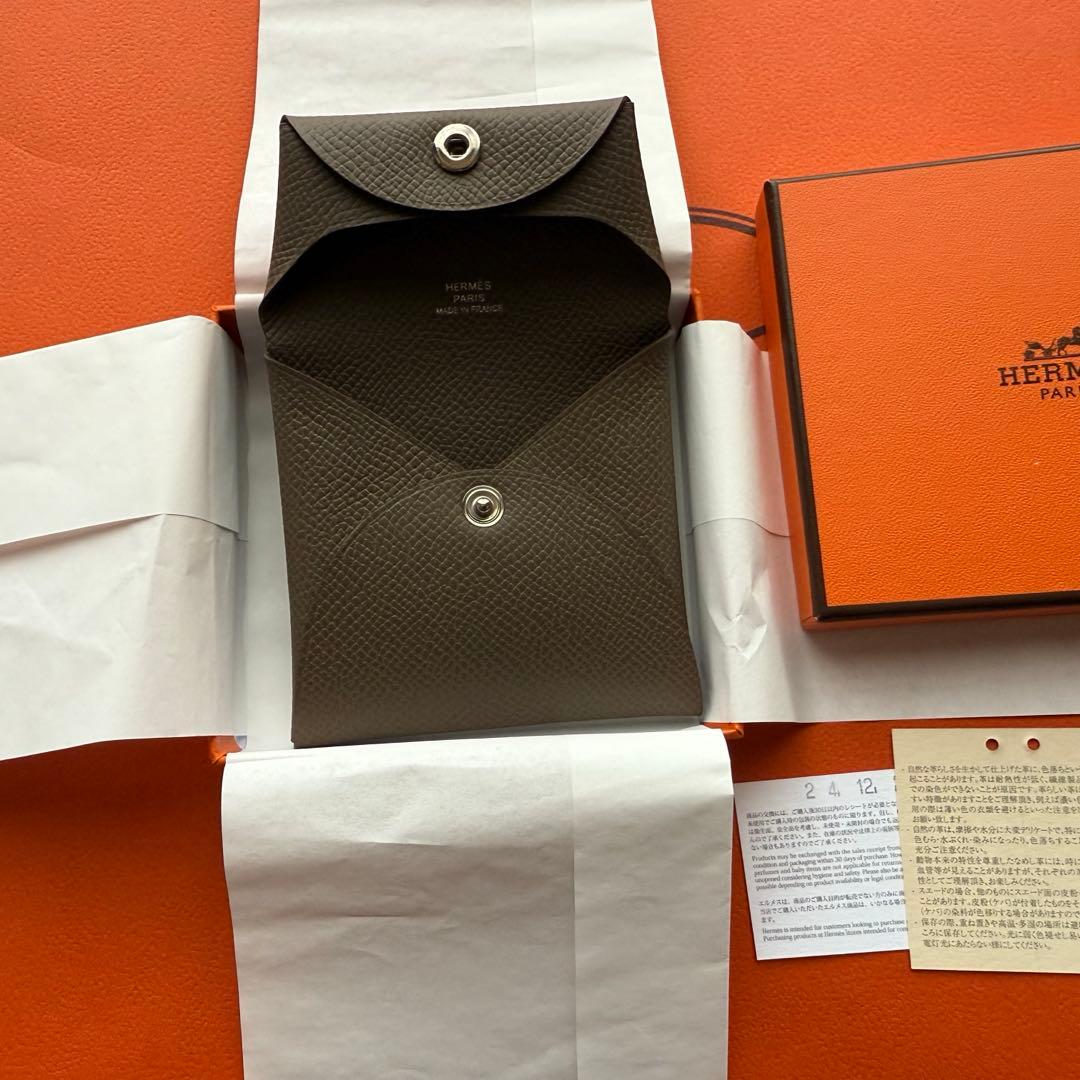 も*ん様 バスティア　HERMES 小銭入れ　エトゥープ　W刻印
