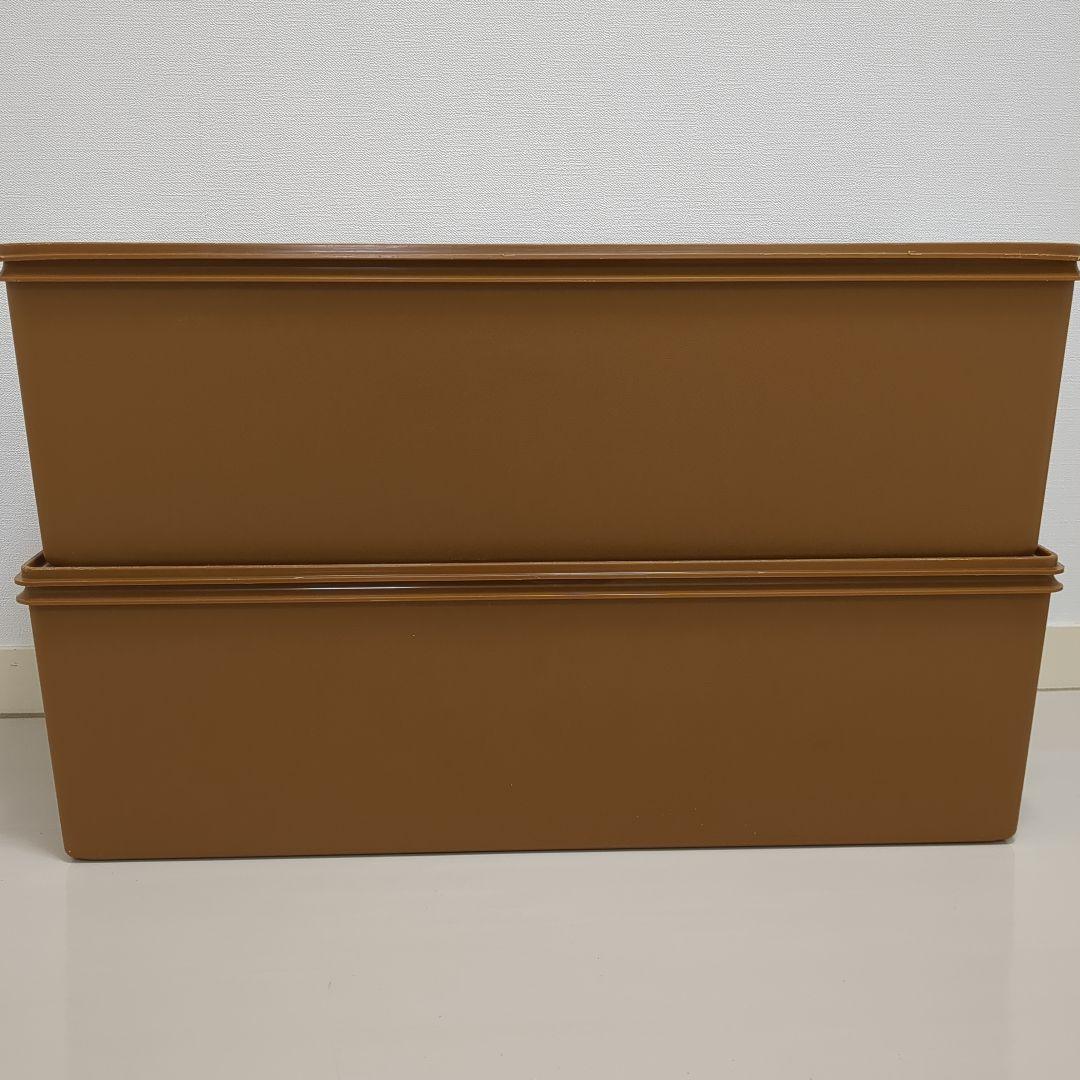 【2個セット】タッパーウェア　ディープロングスーパーケース　収納　茶