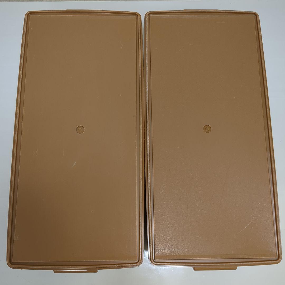 【2個セット】タッパーウェア　ディープロングスーパーケース　収納　茶