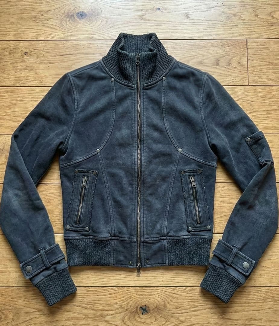 ジャケット・アウター suede punk ribbed bomber jacket archive