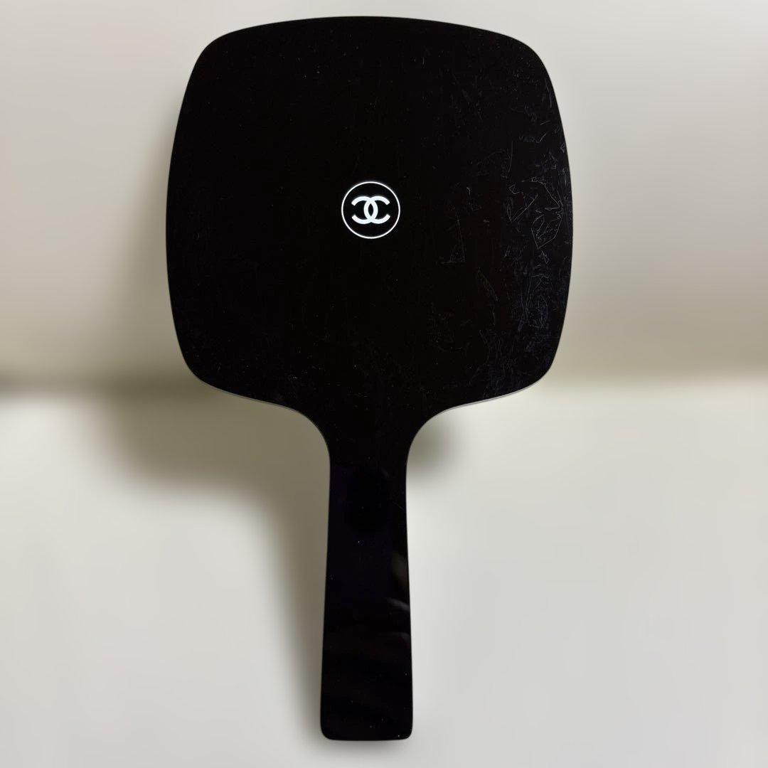 CHANEL ブラック ハンドミラー スクエア