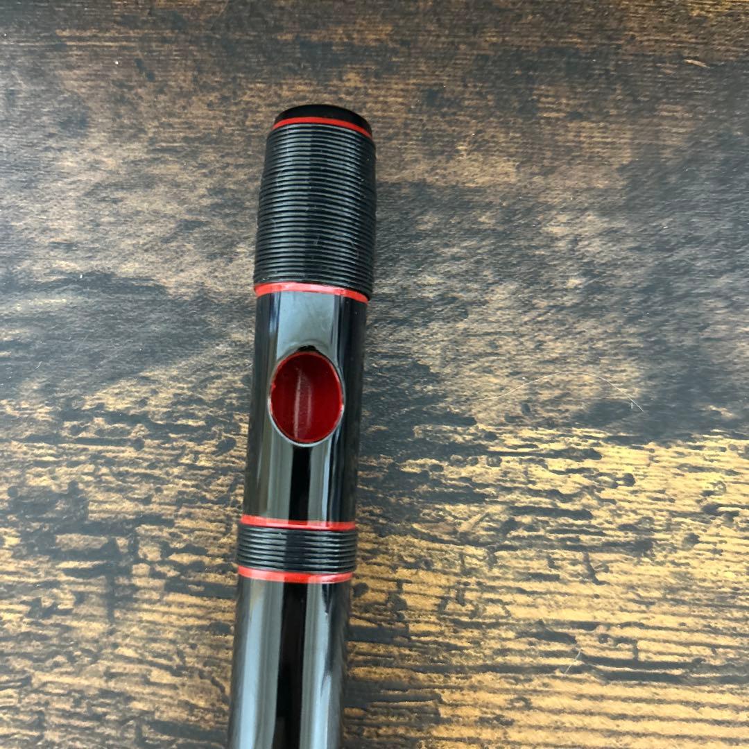 黒×黒糸×赤縁取り 篠笛 七孔七本調子 だんじり 地車