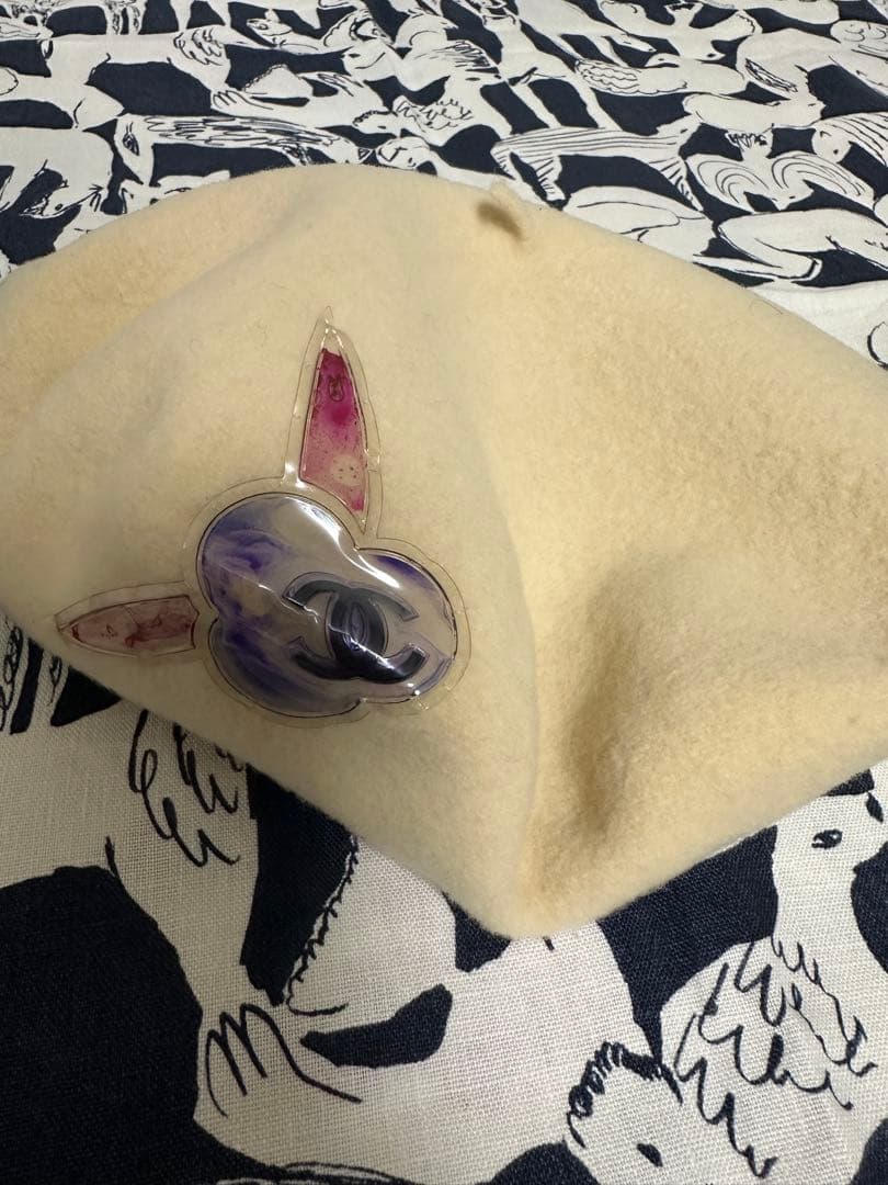 値下げ‼️CHANELシャネルベレー帽クリーム色