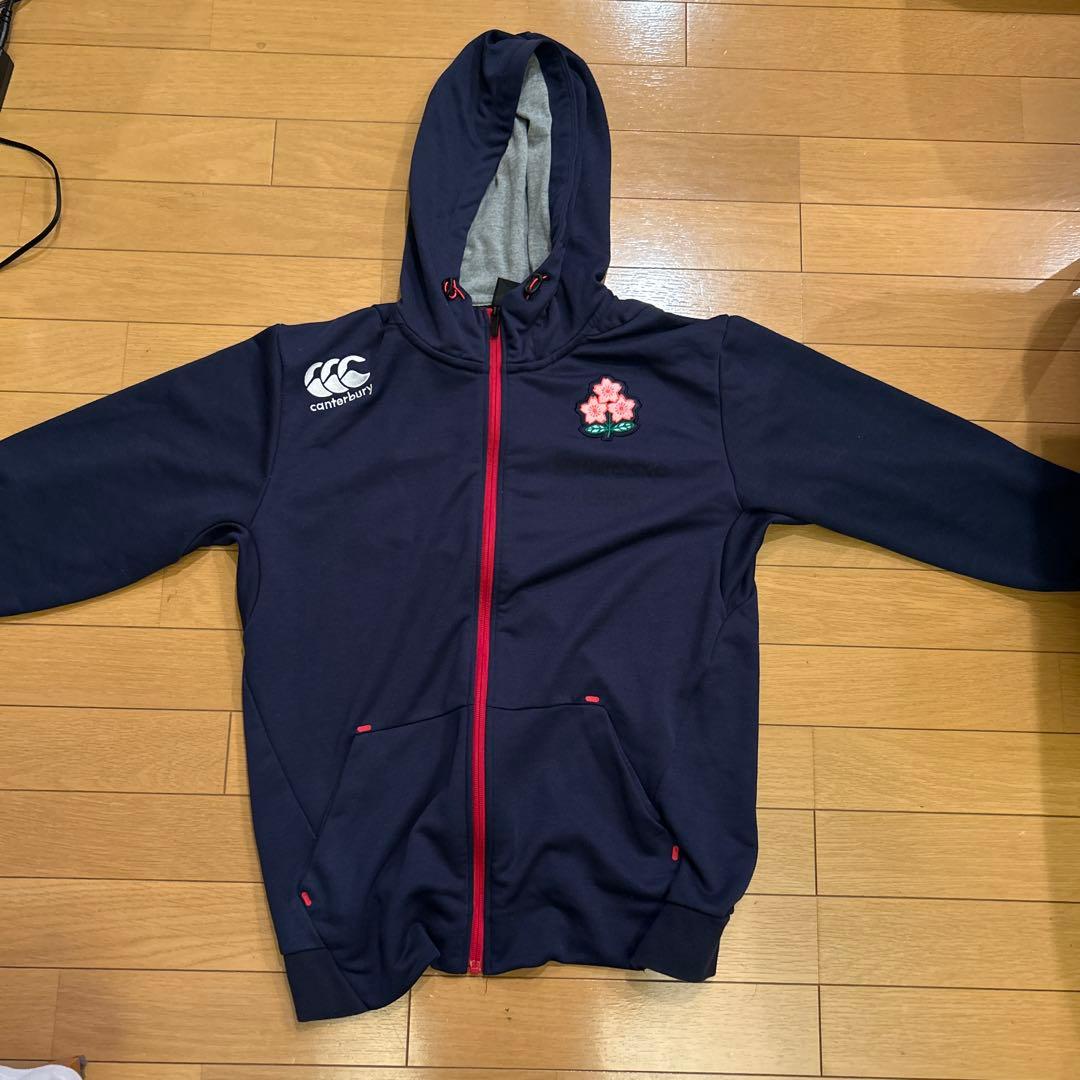ラグビーセブンスユースジャパン2017Canterbury ネイビー フード付き