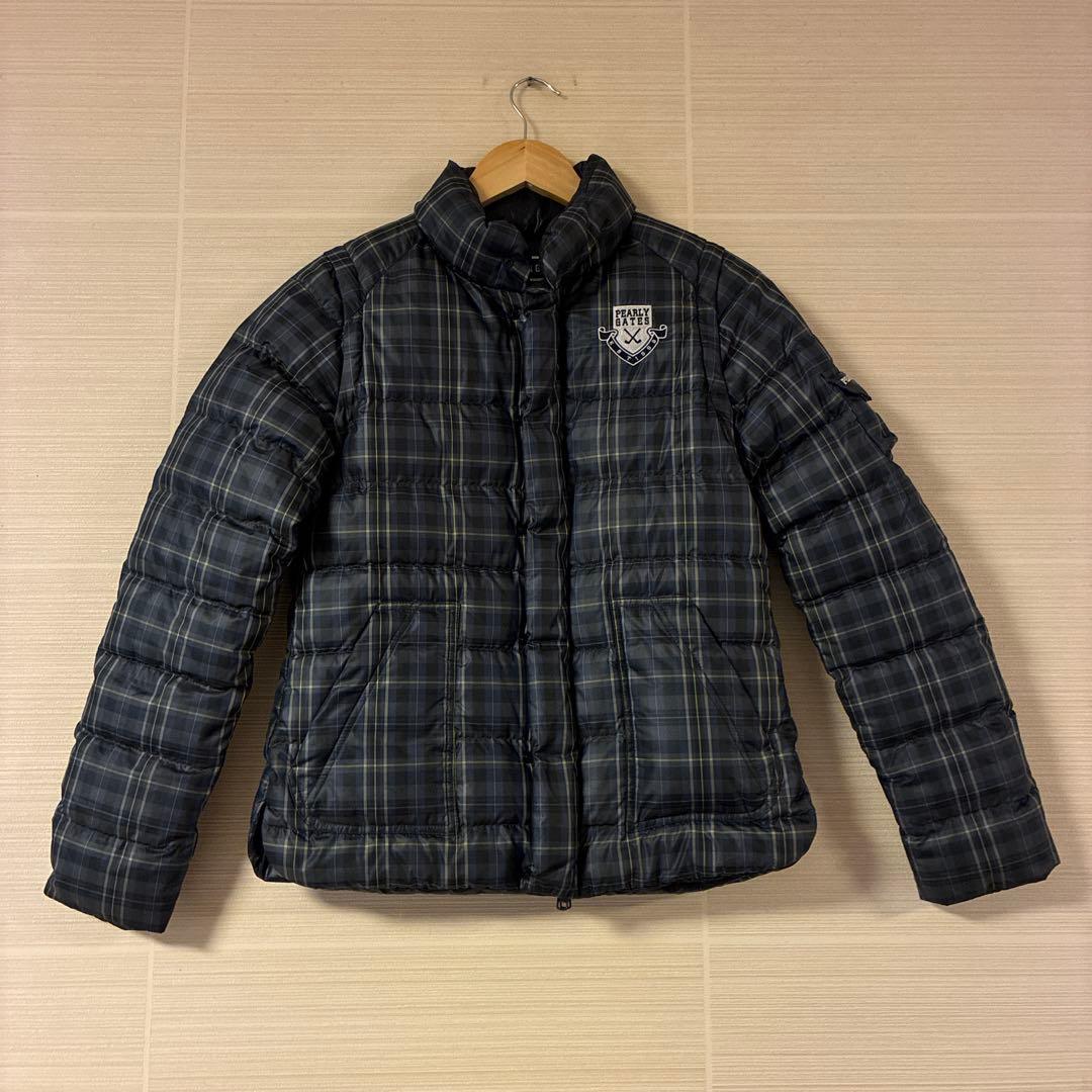 PEARLY GATES チェック柄 ダウンジャケット　リバーシブル　サイズ0