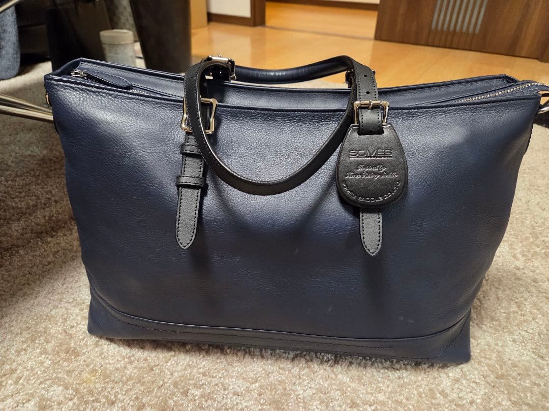 ソメスサドルボストンバックネイビー