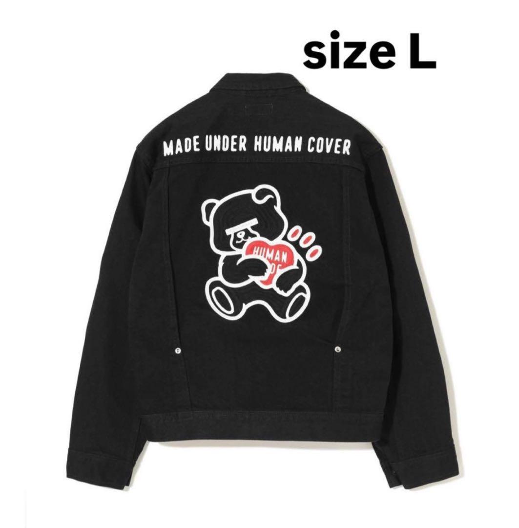 ブラックデニムジャケット クマプリント