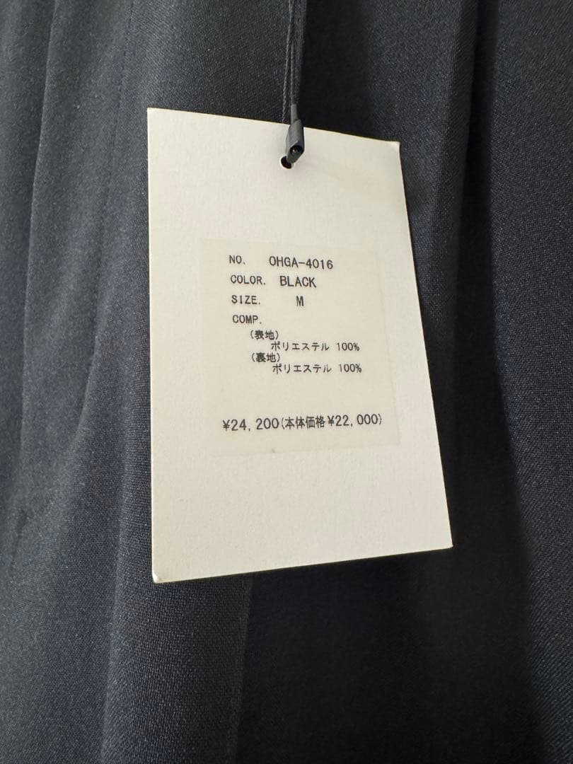 新品 未使用 OHGA オオガ テーパードタックパンツ M ブラック